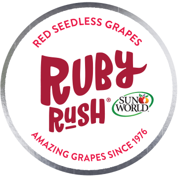 Red Seedless Grapes. RUBY RUSH® Sun World®. Amazing Grapes since 1976.